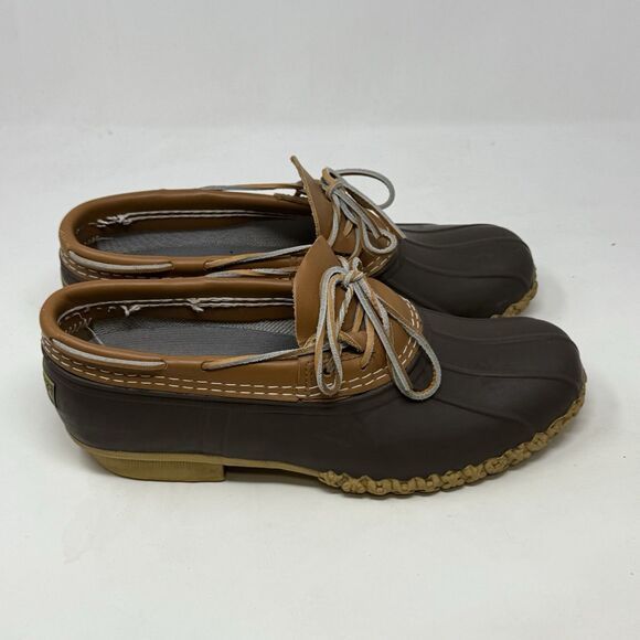 Bean Boots LL Bean Mens 10 Brown Rubber Low Duck Shoes Hunting Fishing USA Made - Picture 1 of 16